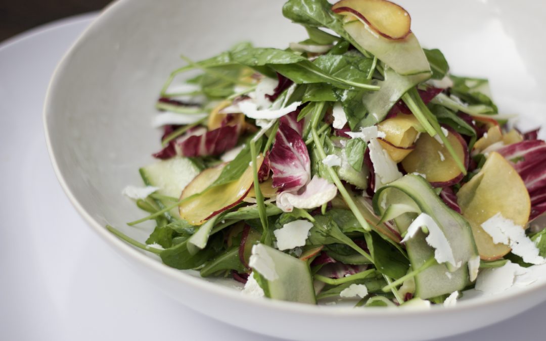 summer is in full swing – make this arugula + peach salad to celebrate